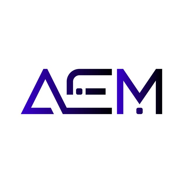 AEM iniciales monograma gradiente moderno minimalista letra marca de identidad de negocio diseño de logotipo vectorial
