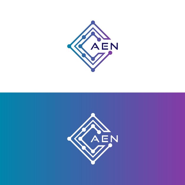 aen tech diseño inicial del logotipo icono para la tecnología negocio de tecnología digital aen logotipo de tecnología aen