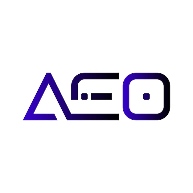 AEO iniciales monograma gradiente moderno minimalista letra marca de identidad de negocio vector diseño del logotipo