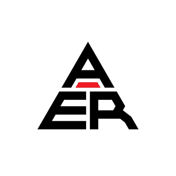 Vector aer triángulo diseño de la letra del logotipo con forma de triángulo aer diseño del logotipo del triángulo monograma aer modelo de logotipo vectorial triángulo con color rojo aer logotipo triangular sencillo elegante y lujoso