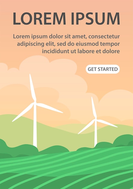 Aerogenerador de turbina ecológica cuidando el medio ambiente y fuente alternativa de energía