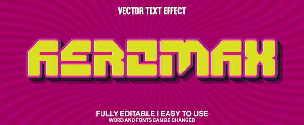 Aeromax Efecto de texto vectorial 3D totalmente editable