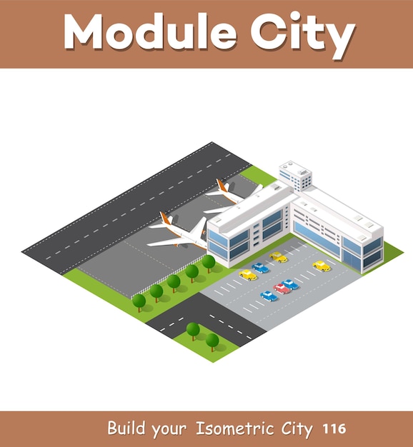 Aeropuerto de la ciudad con transporte.