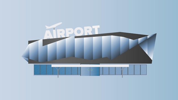 Aeropuerto moderno. Aeropuerto en un estilo plano. Aislado. ilustración.