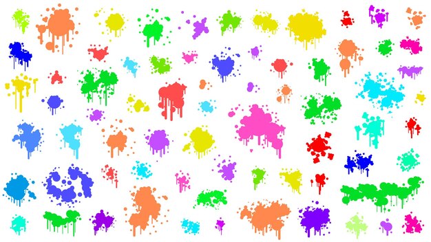 Vector aerosol color conjunto diferente pintura blot elemento vector objeto pincel