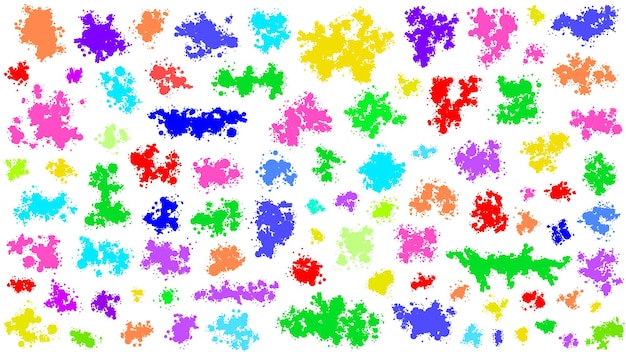 Aerosol Color Conjunto Diferente Pintura Blot Elemento Vector Objeto Pincel