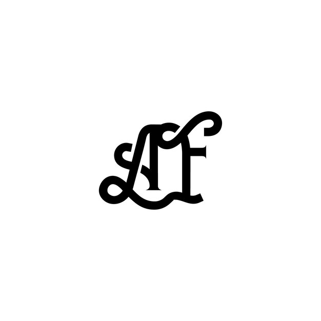 AF Monogram Logo Design letra texto nombre símbolo monocromo logotipo alfabeto carácter simple logo