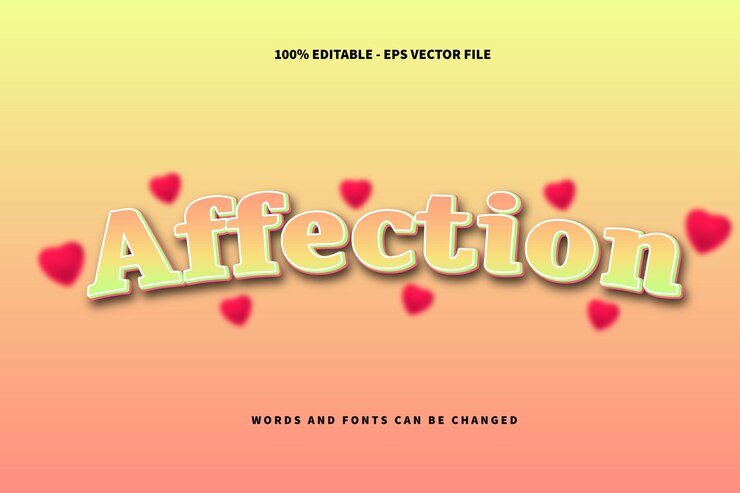 Vector afecto efecto de texto editable relieve estilo de dibujos animados
