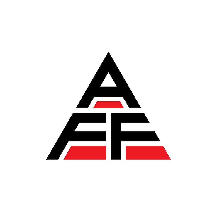 Vector aff diseño de logotipo de letra triangular con forma de triángulo aff diseño del logotipo triangular monograma aff triángulo vectorial plantilla del logotipo con color rojo aff logo triangular sencillo elegante y lujoso
