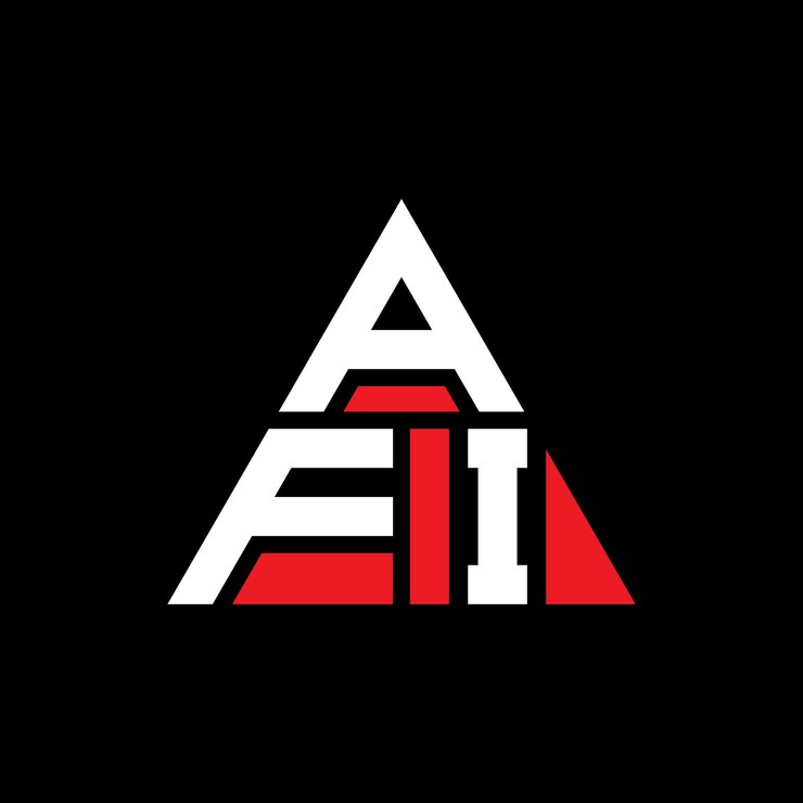 Vector afi diseño de logotipo de letra triangular con forma de triángulo afi diseño del logotipo triangular de monograma afi plantilla de logotipo vectorial triangular afi con color rojo logotipo triangulares afi sencillo elegante y lujoso