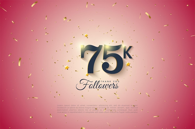 Afiche de 75.000 seguidores con frases clásicas.
