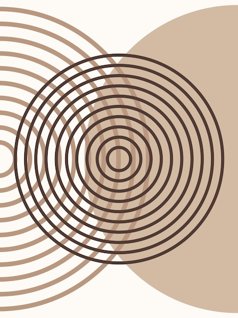 Afiche abstracto con formas geométricas y manchas