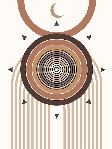 Afiche abstracto con formas geométricas y manchas