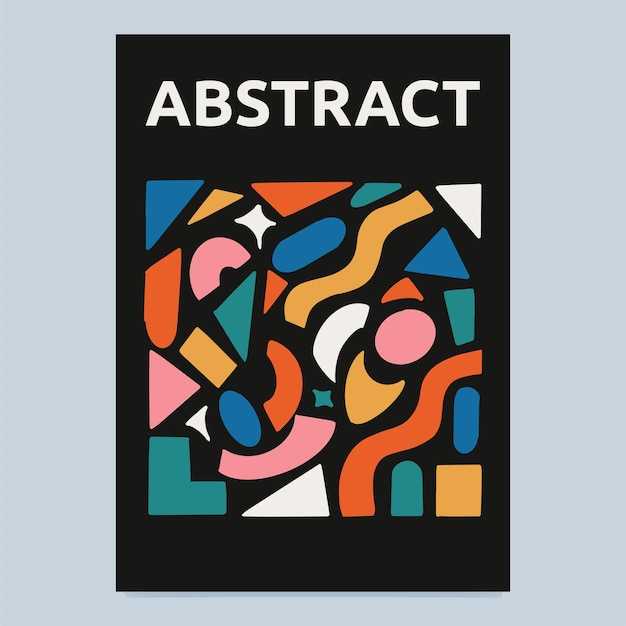 Afiche abstracto de moda con formas texturizadas simples