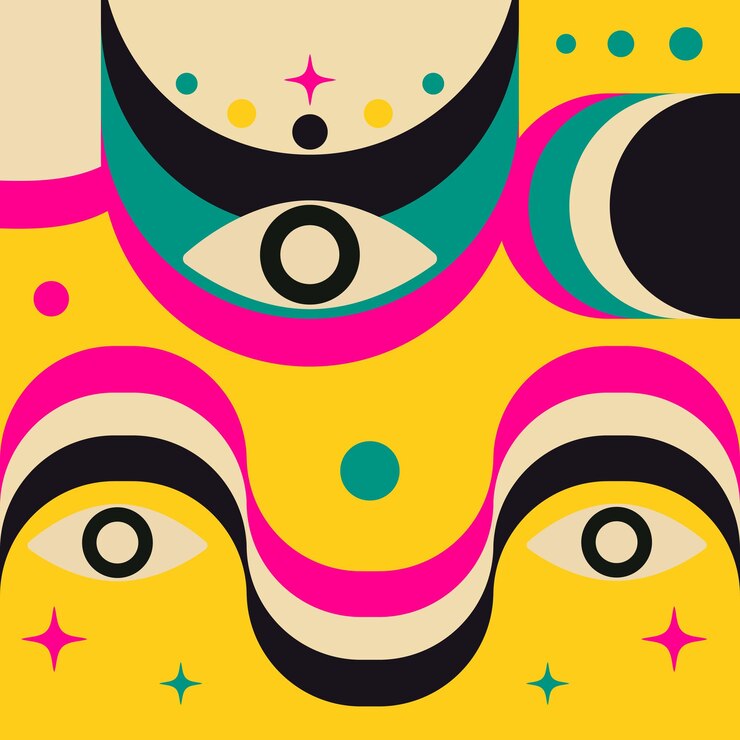 Vector afiche de arte abstracto para exposiciones de música, literatura o pintura y decoración de paredes.