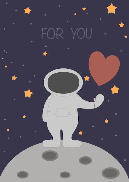 Afiche con un astronauta en la luna Lettering for you