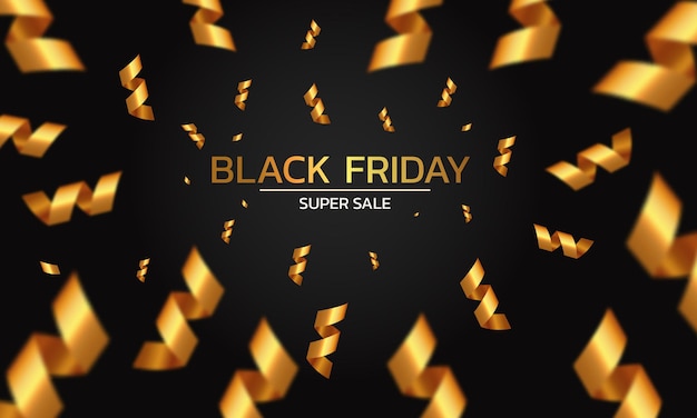 Afiche de Black Friday Super Sale Banner en el podio de fondo oscuro a la venta