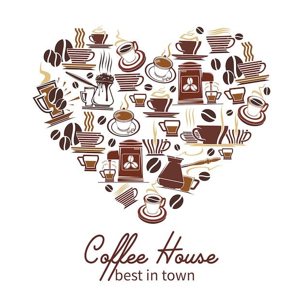 Afiche de café vectorial para cafetería o cafetería