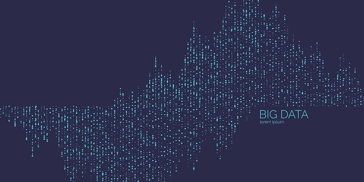 Vector afiche de concepto de big data con la visualización de ecualizador o programación ilustración vectorial para su diseño con infografía