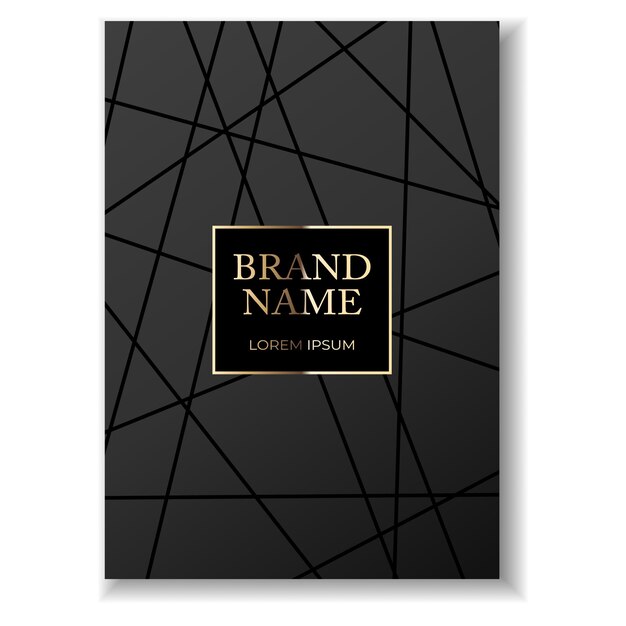 Afiche de diseño de portada de patrón geométrico de lujo de moda, impresión para folleto, plantilla de cuaderno