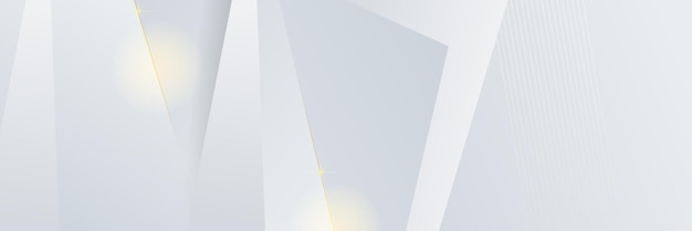 Afiche de fondo gris y dorado abstracto con líneas dinámicas ondas Red de tecnología Ilustración vectorial Fondo de oro blanco mínimo y limpio moderno con forma de luz realista