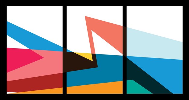 Afiche geométrico abstracto colorido vectorial para el verano de 2024