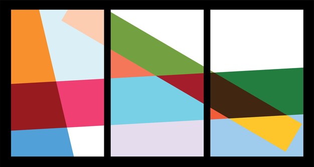 Afiche geométrico abstracto colorido vectorial para el verano de 2024