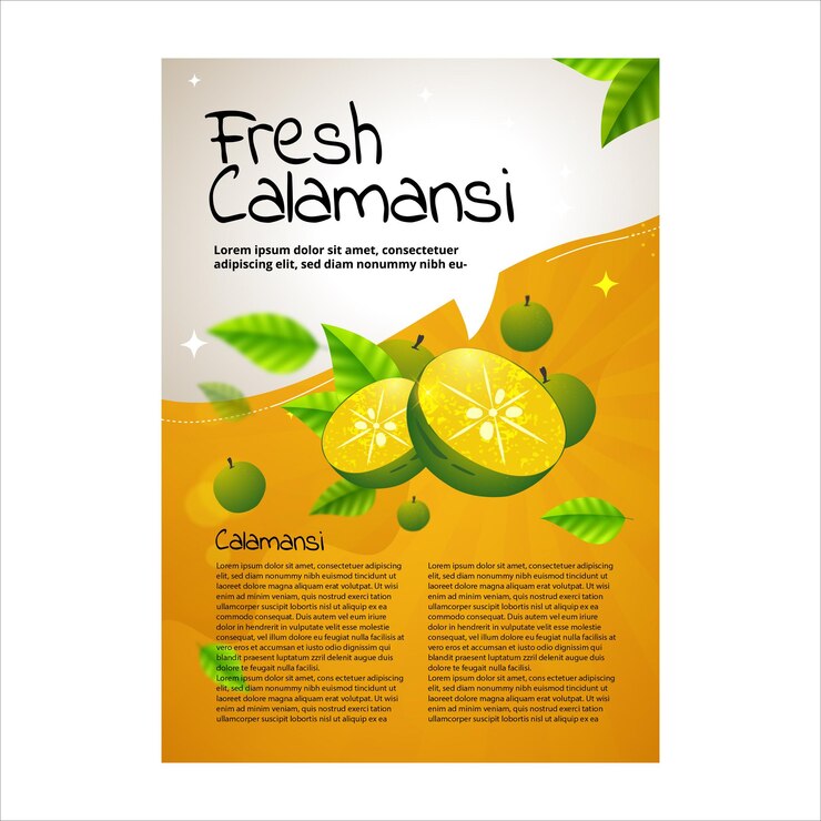 Afiche de lima Citrus calamansi. jeruk sambal. jeruk kunci