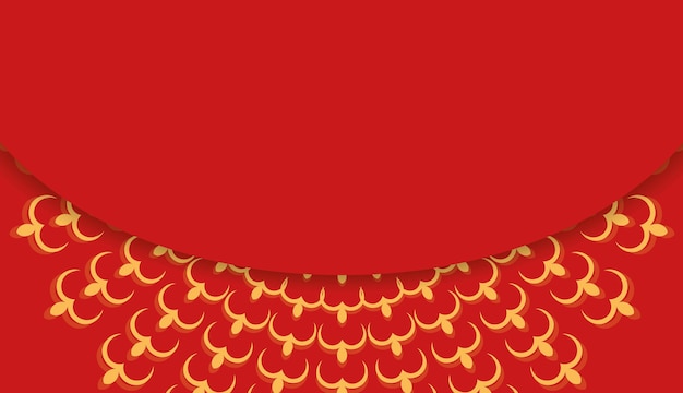 Vector afiche de lujo rojo oscuro con un hermoso patrón oriental