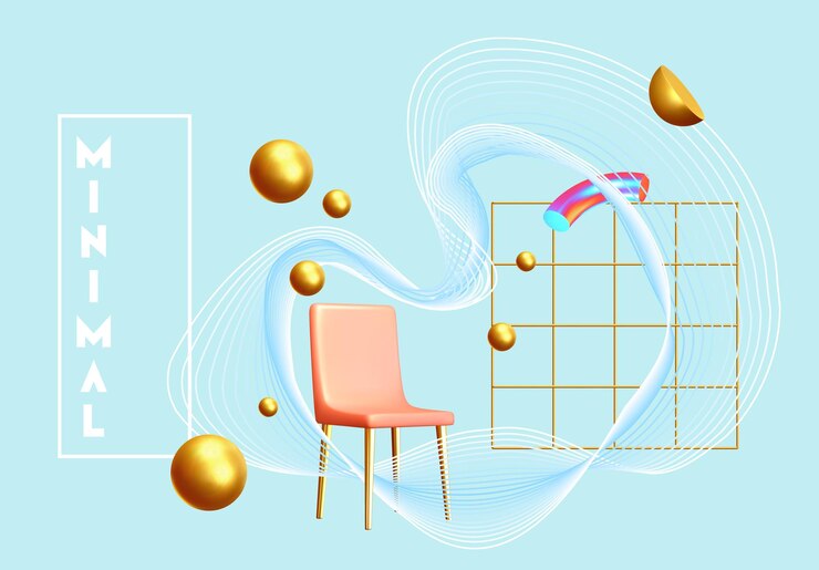 Vector afiche mínimo abstracto. fondo con elementos geométricos dorados en forma 3d. objetos de oro realistas. composición de arte creativo. ilustración vectorial