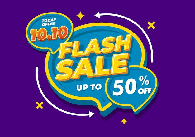 Afiche o pancarta de compras de venta flash. Diseño de plantilla de banner de Flash Sales para redes sociales.