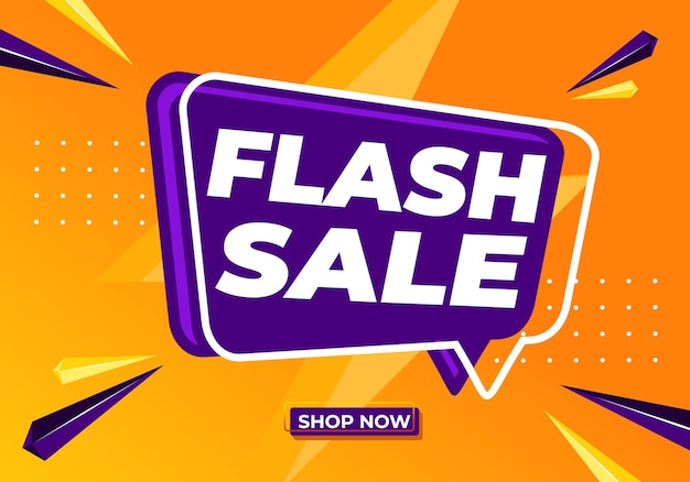 Afiche o pancarta de compras de venta flash. diseño de plantilla de banner de flash sales para redes sociales.