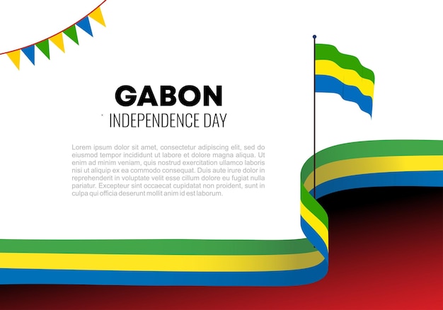 Afiche de pancarta de fondo del día de la independencia de Gabón para la celebración nacional el 17 de agosto