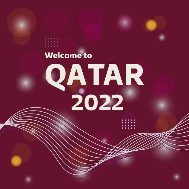 Vector afiche de plantilla de ilustración de la copa mundial de qatar 2022 para partidos de fútbol en qatar.