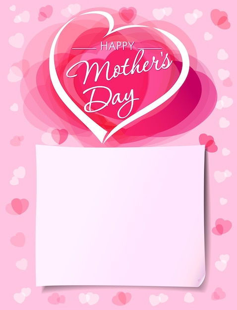 Vector afiche publicitario del día de la madre diseño en blanco de boletín o invitación hoja de papel vacía para texto