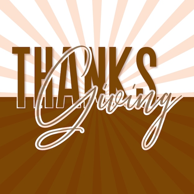 Vector afiche tipográfico de acción de gracias dibujado a mano. cita de celebración feliz día de acción de gracias en textura