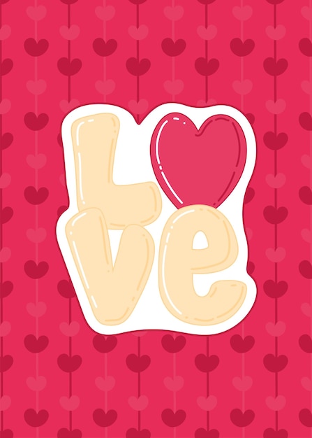 Vector afiche vectorial de una tarjeta de felicitación para la festividad del día de san valentín. declaración de amor