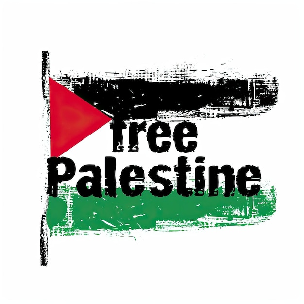 Afiches de la bandera de Palestina libre con tipografía