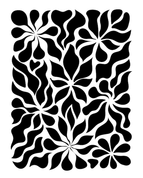 Afiches de flores abstractas con motivos florales y dibujos vectoriales de moda