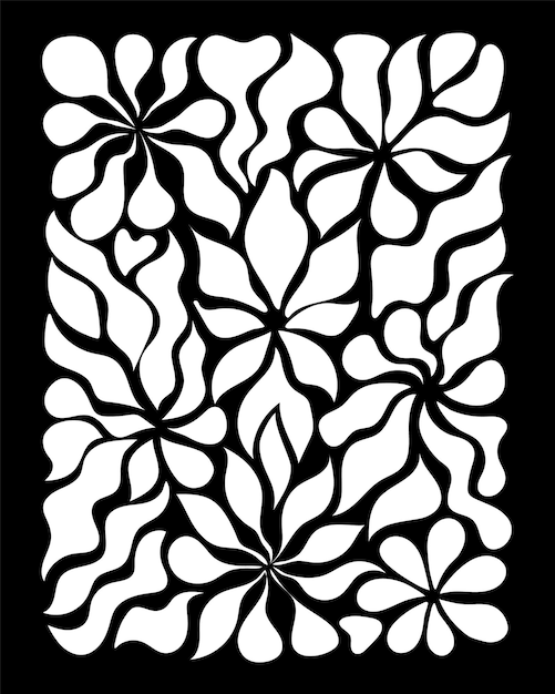 Afiches de flores abstractas con motivos florales y dibujos vectoriales de moda