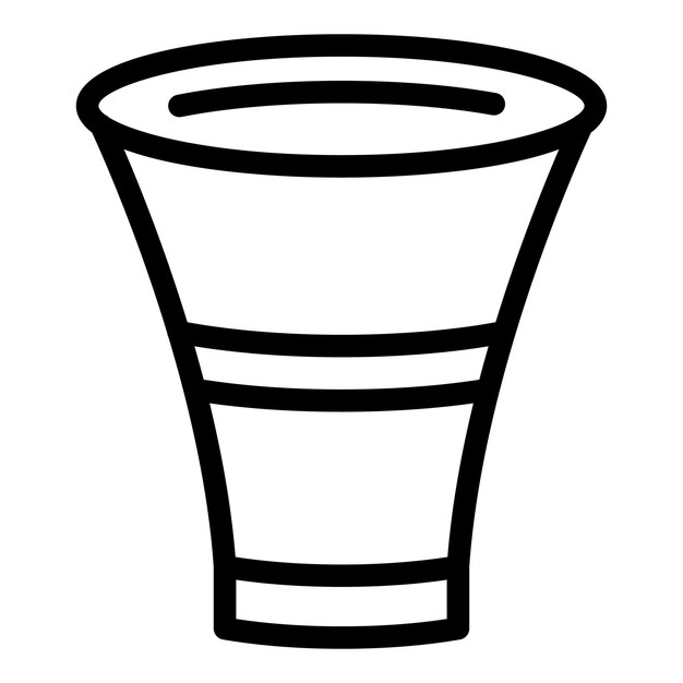 Los aficionados vuvuzela icono contorno vector de apoyo de fútbol tubo