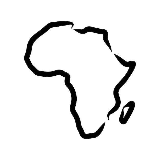 Vector África mapa esquema gráfico dibujo a mano alzada sobre fondo blanco ilustración vectorial