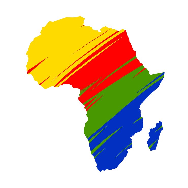 Vector áfrica mapa ilustración vector fondo blanco