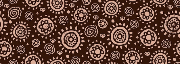 Africano afro sin fisuras patrón cultura motivos círculo étnico garabato arte creativo azteca textura borde folk dibujo para textiles banners fondos de pantalla envolviendo moda vector diseño de fondo