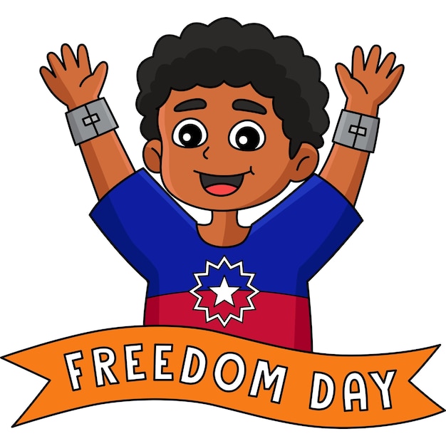 Afro Boy Juneteenth Día de la Libertad Clipart de dibujos animados