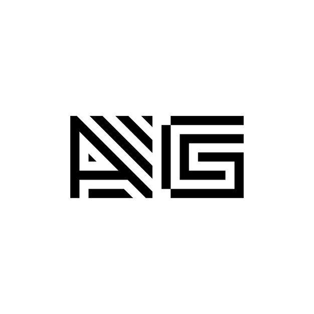 AG Monogram Logo Design letra texto nombre símbolo monocromo logotipo alfabeto carácter simple logo