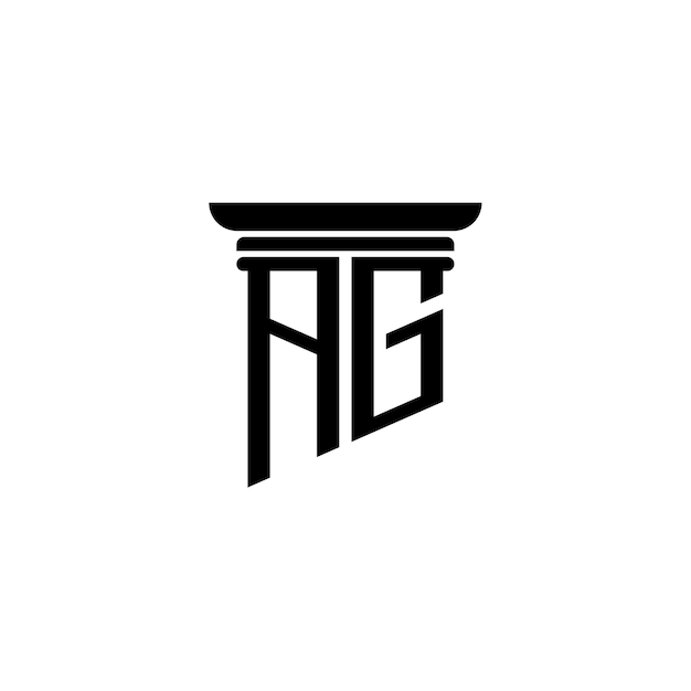 AG Monogram Logo Design letra texto nombre símbolo monocromo logotipo alfabeto carácter simple logo