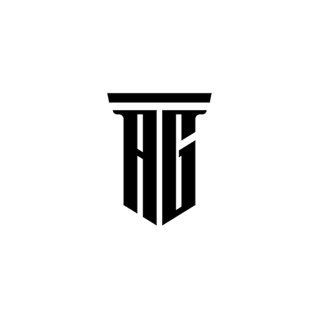 AG Monogram Logo Design letra texto nombre símbolo monocromo logotipo alfabeto carácter simple logo