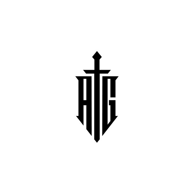 AG Monogram Logo Design letra texto nombre símbolo monocromo logotipo alfabeto carácter simple logo