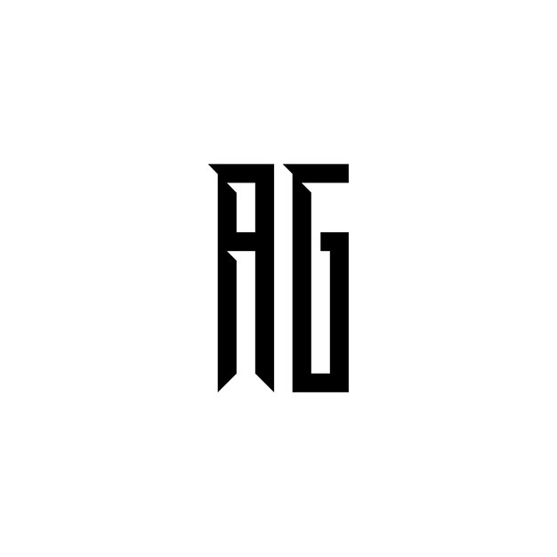 AG Monogram Logo Design letra texto nombre símbolo monocromo logotipo alfabeto carácter simple logo